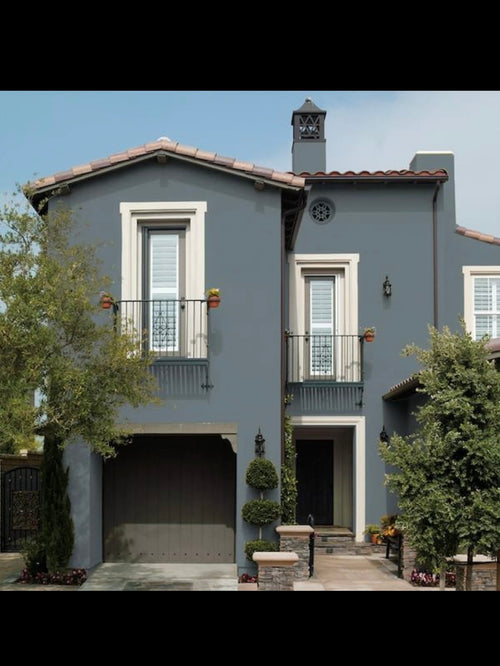 5 gal. #740F-4 Dark Storm Cloud Flat Interior/Exterior Masonry, Stucco and Brick Paint