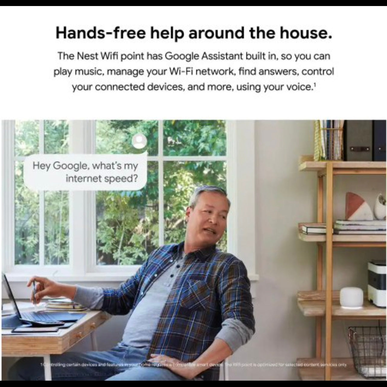 Nest Wifi - Mesh Router AC2200 and 1 Point with Google Assistant - 2 Pack - Snow