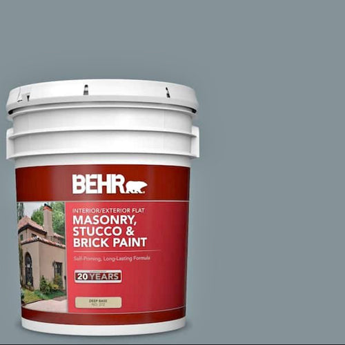 5 gal. #740F-4 Dark Storm Cloud Flat Interior/Exterior Masonry, Stucco and Brick Paint