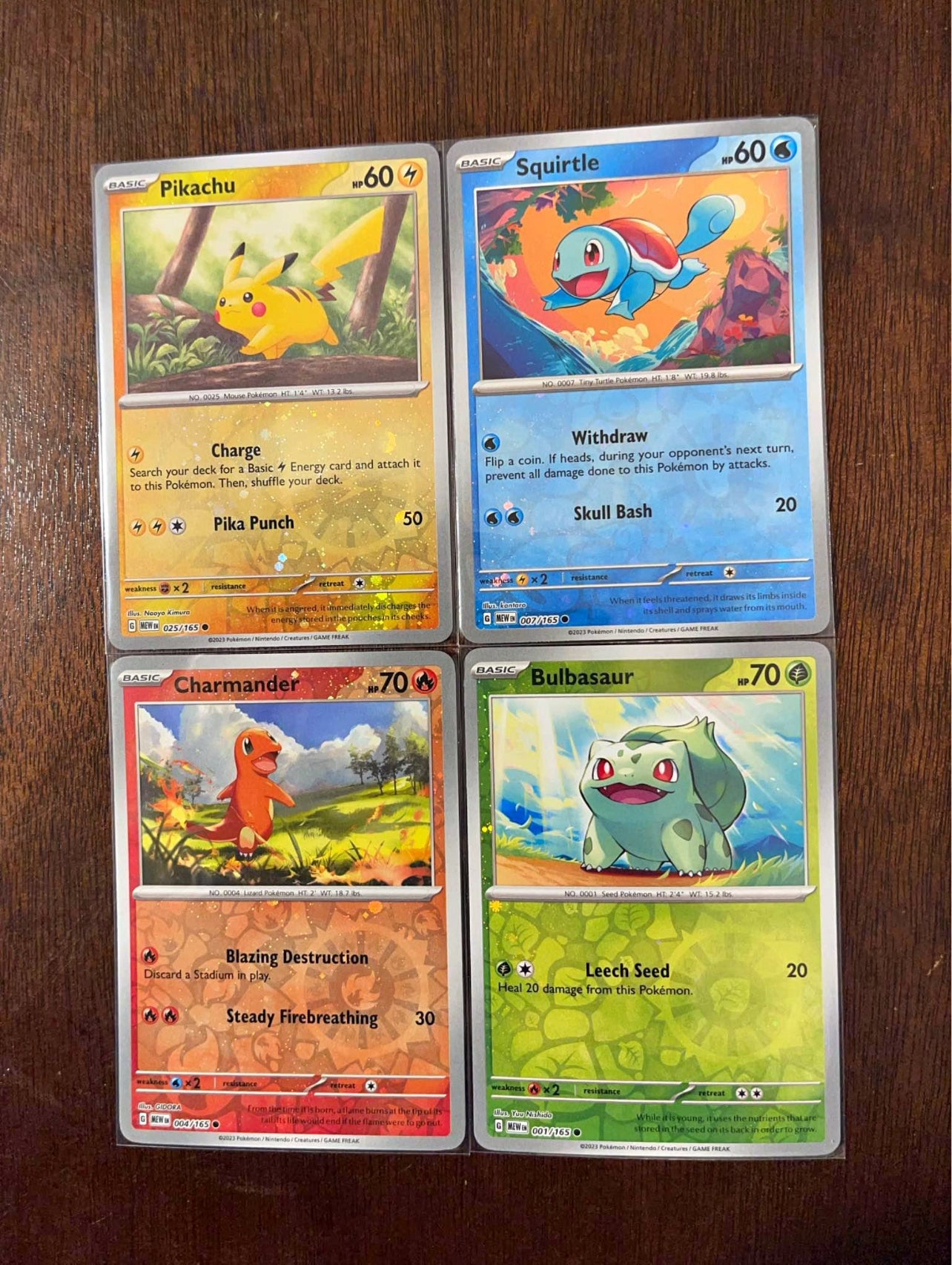 Pokemon Costco 151 Cosmo Foil Promo Set Pikachu Squirtle Charmander Bulbasaur