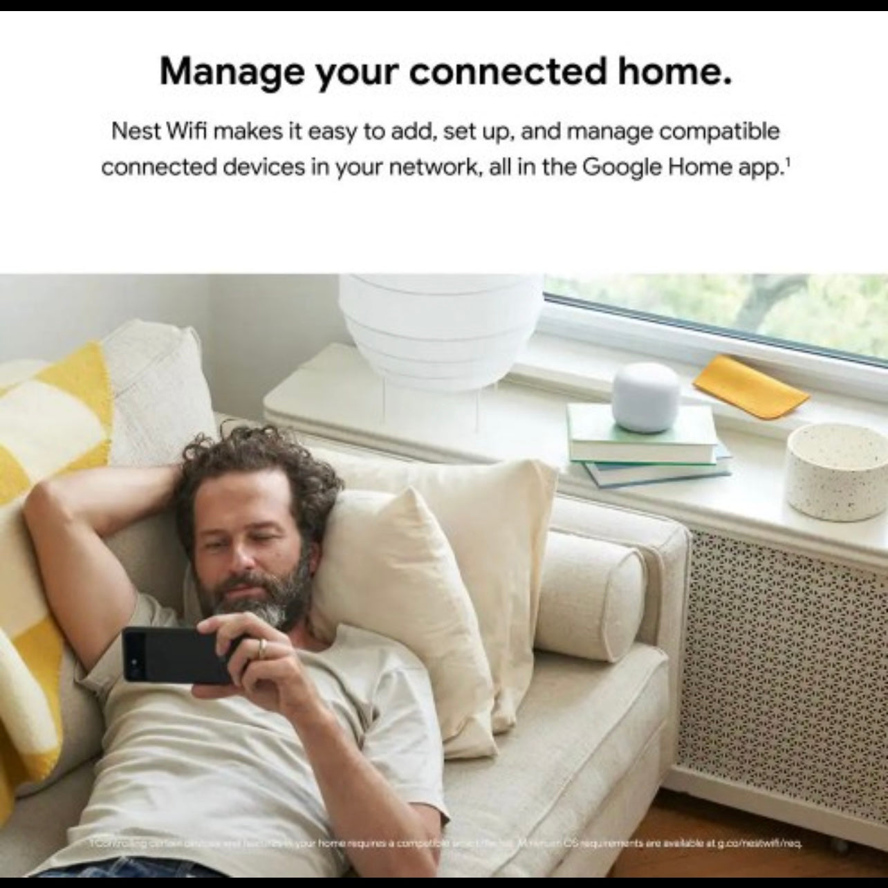 Nest Wifi - Mesh Router AC2200 and 1 Point with Google Assistant - 2 Pack - Snow