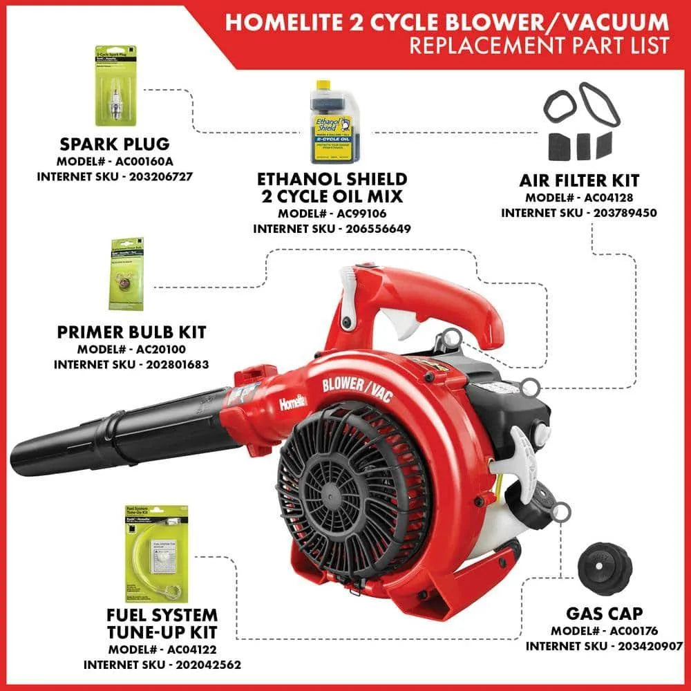Homelite 150 MPH 400 CFM 26cc Gas Handheld Blower Vacuum